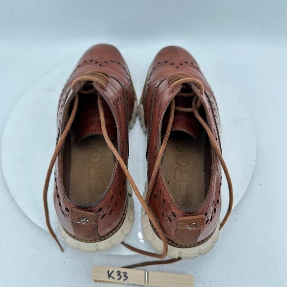 Cole Haan Zerogrand Men Size 8.5M Brown Leather Wingtip Oxford Dress Shoes - Picture 9 of 11